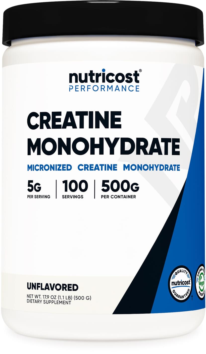 Nutricost Creatine Monohydrate Micronized Powder 500G, 5000mg Per Serv (5g) - 100 Servings, 17.9 Oz