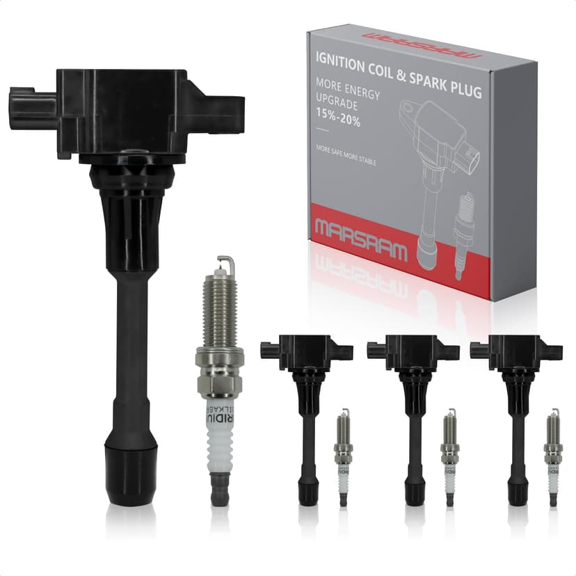 Marsram Ignition Coil UF549 Spark Plug Fit for 2007-2015 Nissan Altima 2.5L | Spark Plug 9029 Fit for 2007-2012 Nissan Sentra 2.5L, 2009-2012 Sentra 2.0L, 2013-2019 Sentra 1.8L, 2007-2011 Versa 1.8L 4