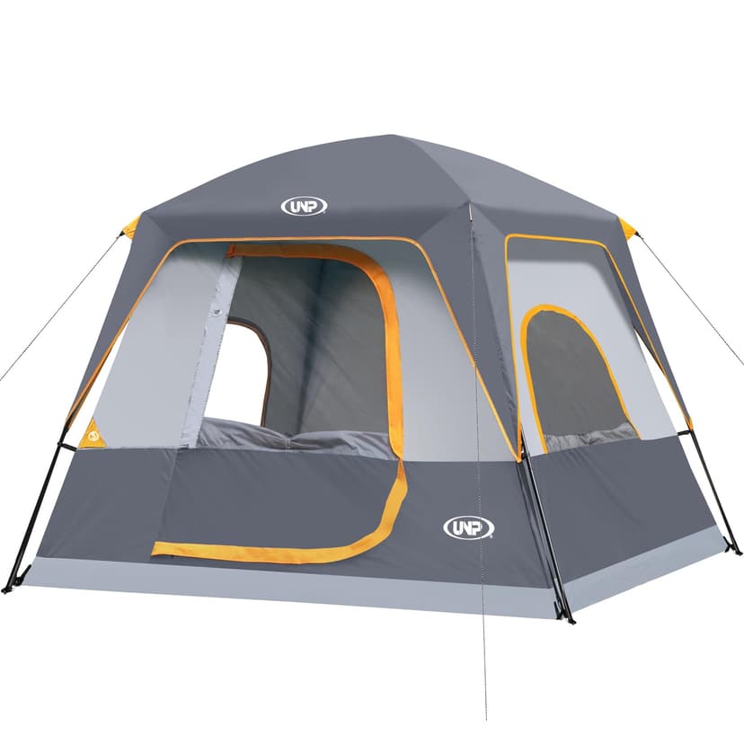 UNP 2/4/6/8 Person Tent, Portable Cabin Tent, Camping Tent 4-Person Easy Set Up, Waterproof with Top Rainfly for Outdoor Camping/Hiking