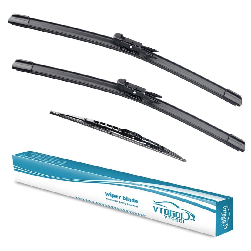 OEM Windshield Wiper Blades Replacement for Audi Q7 2006 2007 2008 2009 2010 2011 2012 2013 2014 2015, All Weather Original Factory Quality Front & Rear Wipers Set 26"+26"+14" (Pack of 3)