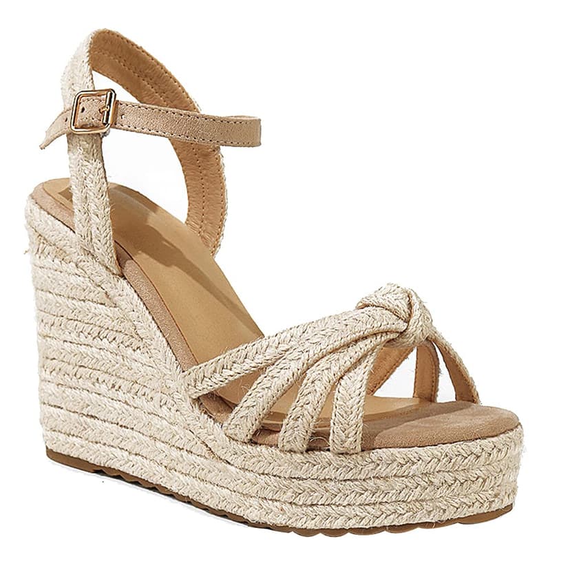 mikarka Sandals for Women 2026: Comfortable Wedge Platform Sandals Women - Braided Espadrilles for Women Ankle Strap Open Toe Wedges Heels Beach Sandals Summer Shoes