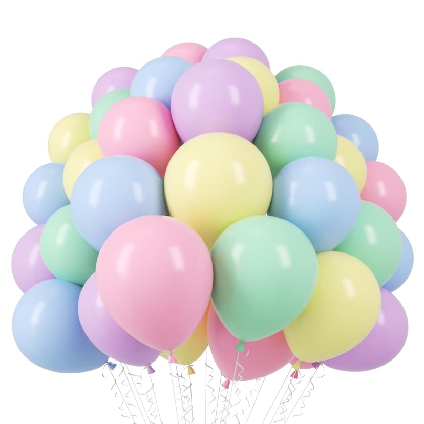 Voircoloria 110pcs Pastel Macaron Latex Party Balloons, 12inch | for Graduation, Easter, Wedding, Birthday, Bridal Shower, Rainbow Party, Baby Shower, Anniversary Party Decorations