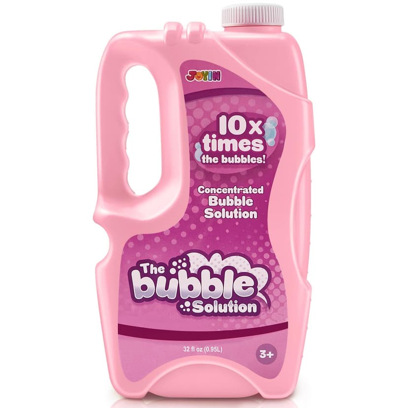 JOYIN 32 oz Bubble Solution Refills (Close to 1L/ 2.5 Gallon), Concentrated Solution for Bubble Machine, Wands, Blower, Easter (Pink)