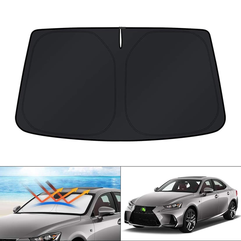 KUST Windshield Sun Shade for Lexus IS300/IS350/IS500/IS250/IS200t 2014-2026 Custom Fit Shade Accessories Foldable Sun Visor Protector Blocks UV Rays Keep Car Cooler (NOT for Lexus RX, ES)