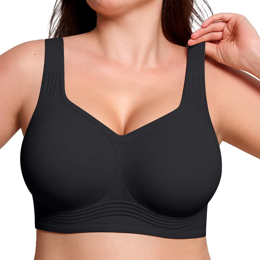 ProKloud Jelly Bras for Women No Underwire Wireless Bra with Support and Lift Full Coverage Plus Size Comfy Seamless Bra