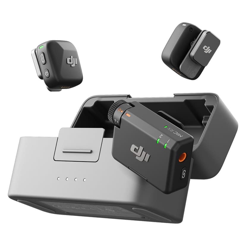 DJI Mic Mini (2 TX + 1 RX + Charging Case), Ultralight, Detail-Rich Audio | 48h Use, Noise Cancelling, Automatic Limiting, Wireless Microphone for Camera/iPhone/Android, Vlog, Streaming