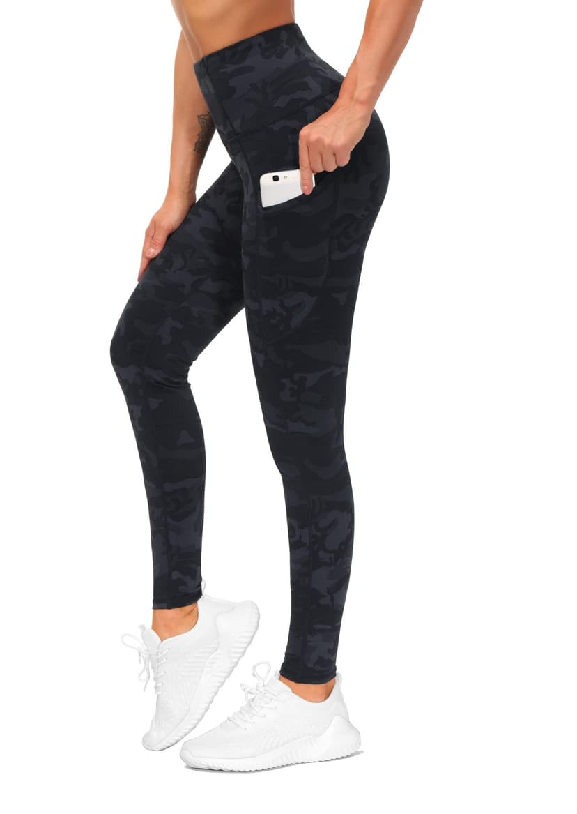 THE GYM PEOPLE Women's Thick High Waist Yoga Pants Workout Leggings | Tummy Control, Deep Side Pockets, Squat-proof, hidden waistband pocket, Flatlock Seams, Running, Yoga, Workout, Athletic