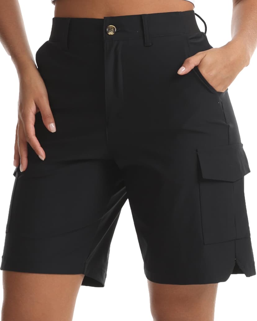 Yoglegins Women's Lightweight Hiking Cargo Shorts for Running Athletic Camping Travel Golf - Water Resistant with 5 Pockets