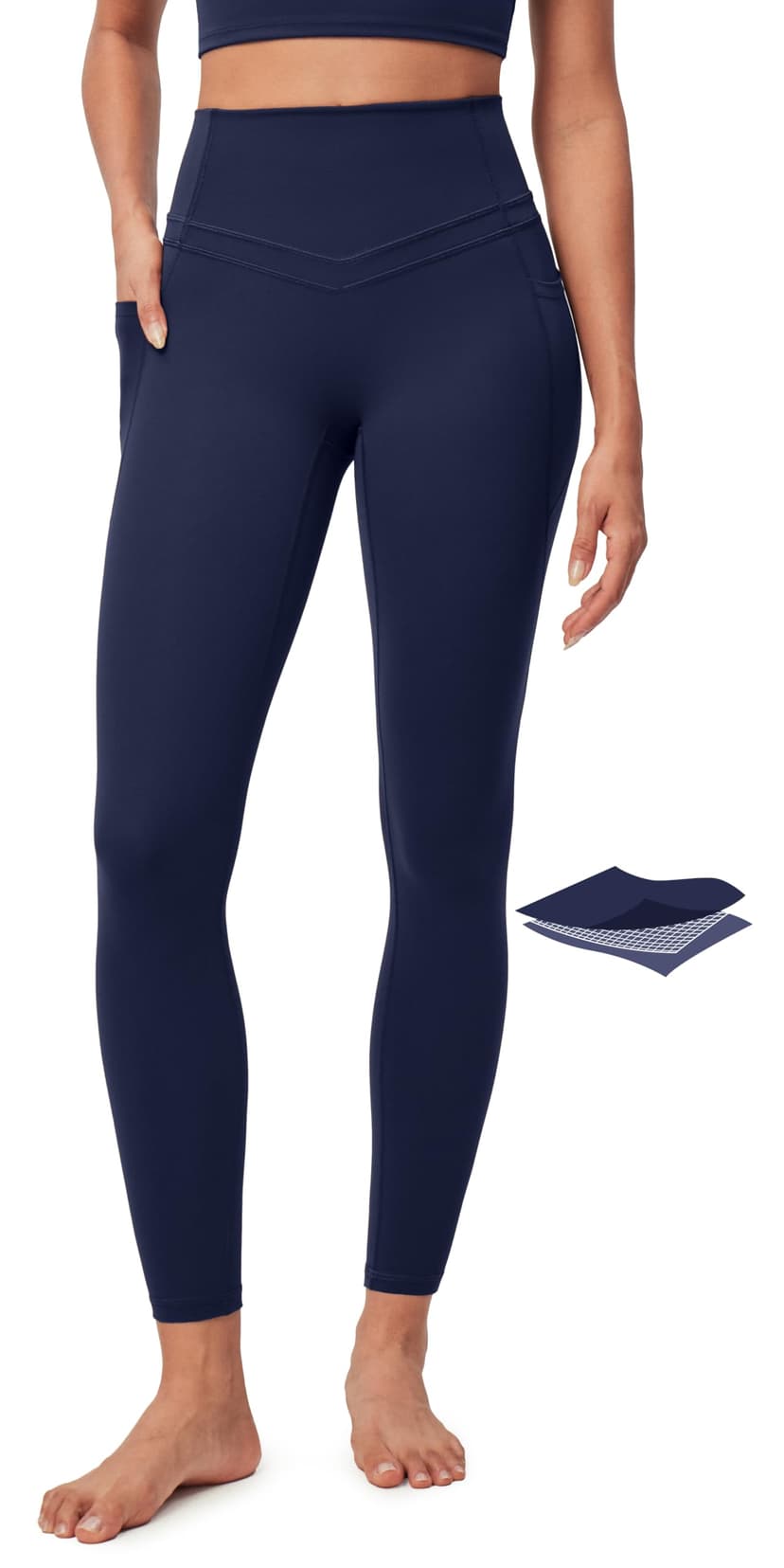 IUGA Compression Leggings with Pockets for Women Tummy Control Yoga Pants | High Waist, Deep Side Pockets, No Front Seam, Squat-Proof, Buttery Soft, Workout, Running, Gym, Athletic, Casual