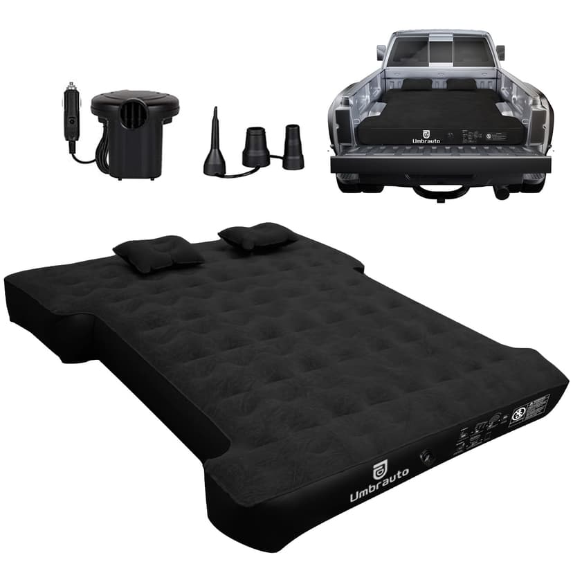 Umbrauto Air Mattress for 6-6.5ft Full Size Truck Bed, Inflatable Pickup Airbed with Pump, Tent Camping Sleeping Pad for Outdoor Travel