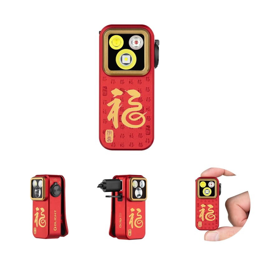 OLIGHT Oclip Pro EDC Flashlight Clip-on Light, Rechargeable 500 Lumens with Three Lighting Solutions Type-C Charging, Magnetic Flash Lights for Signaling, Cycling, Outdoor or Indoor Use(FS Red)