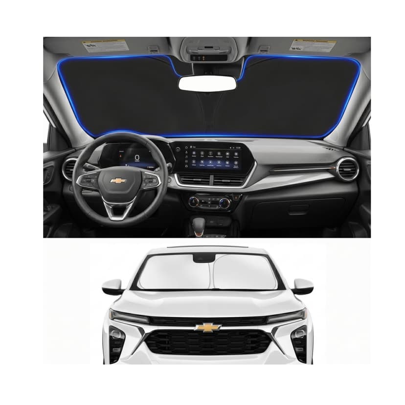 Custom Fit Windshield Sun Shade for Chevrolet Chevy Trax 2013-2026 | Custom Fit Windshield Cover, Blocks UV Rays, Double-Layer Heat Shield, Durable Frame, Easy Fold & Storage