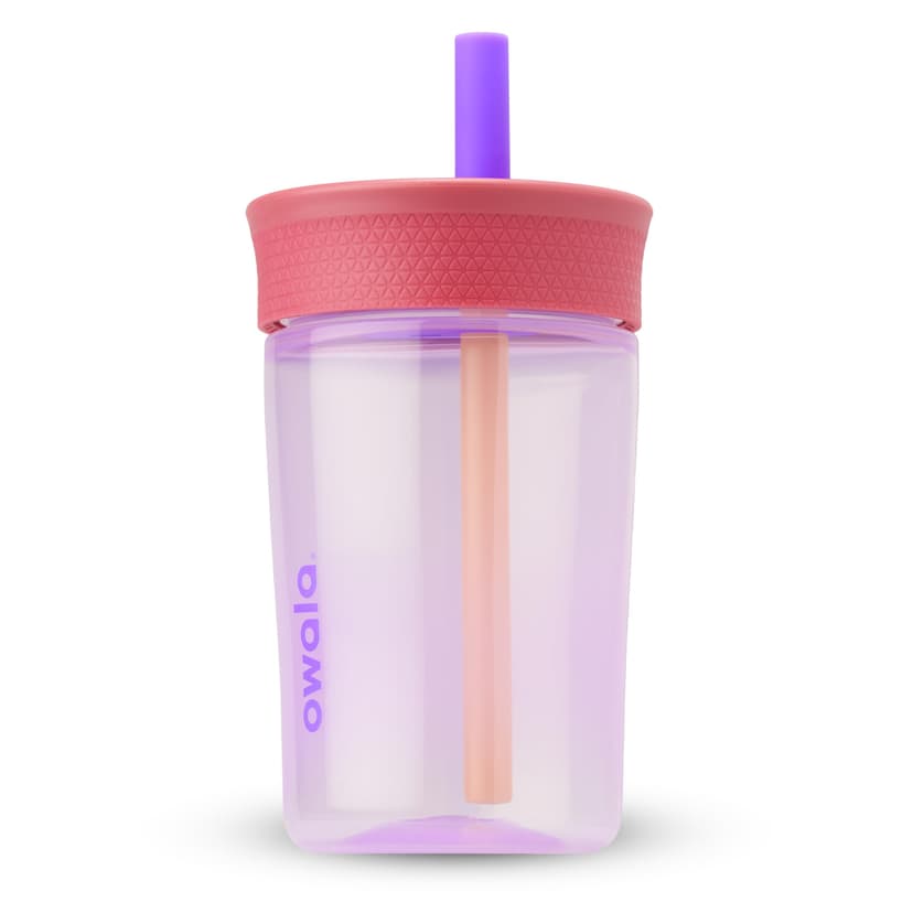 Owala Tumbler Kids Plastic Water Bottle 15 oz Lilac Rocket | Spill-Resistant Lid | Reusable Straw | Cup-Holder Friendly | BPA, Lead, and Phthalate-Free