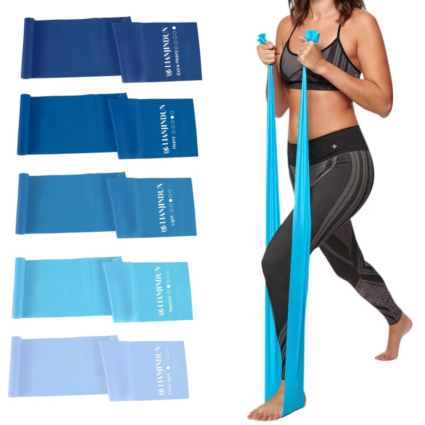 Resistance Bands for Working Out, Physical Therapy, Exercise, Pilates, Yoga | Latex-Free Stretch Bands for Women or Men, Elastic Exercise Bands Set for Stretching, fitness, Rehab, Workout, Gym and Hom