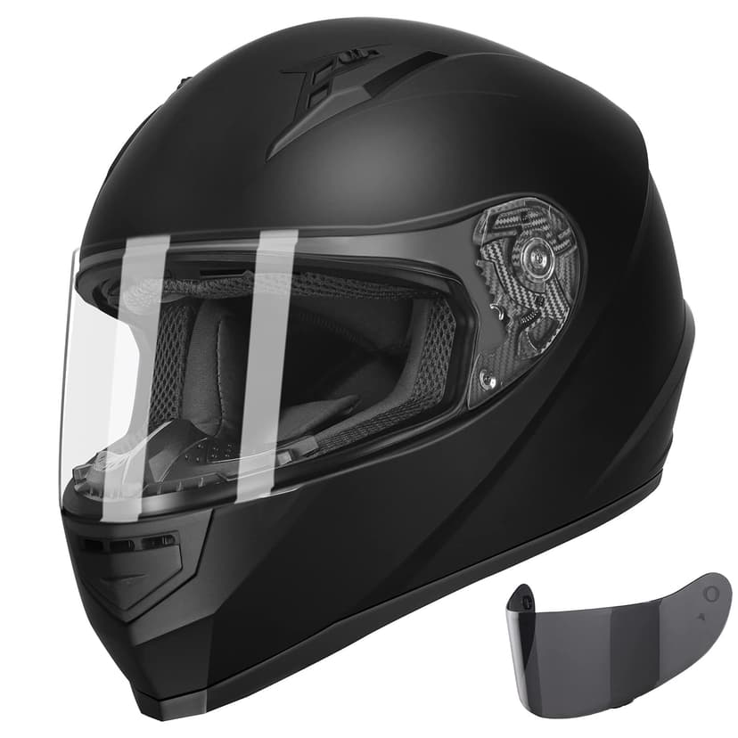 GLX GX11 Compact Full Face Motorcycle Helmet w/ Tinted Visor, DOT | The Art of Snug Comfort, Streamlined