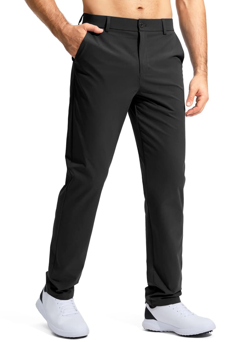 Pudolla Men's Golf Pants Stretch Work Dress Comfy Pants 30"/32"/34" Lightweight Quick Dry Casual Slacks Trousers with Pockets