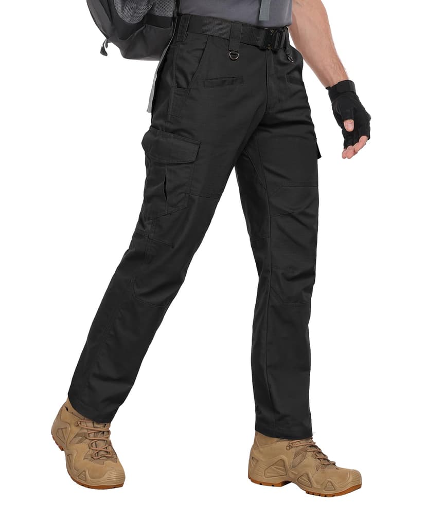 Zoofly Men's Cargo Pants Ripstop Water Resistant Hiking Work Pants Outdoor Multi Pockets Army Tactical Pants (Not Belt)
