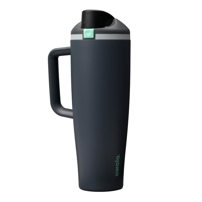 Owala FreeSip Tumbler Stainless Steel Water Bottle 40 oz Foggy Tide | Triple-Layer Insulation | Leak-Proof Lid with Push-Button | Double Threaded Lid for Left and Right-Handed Drinking
