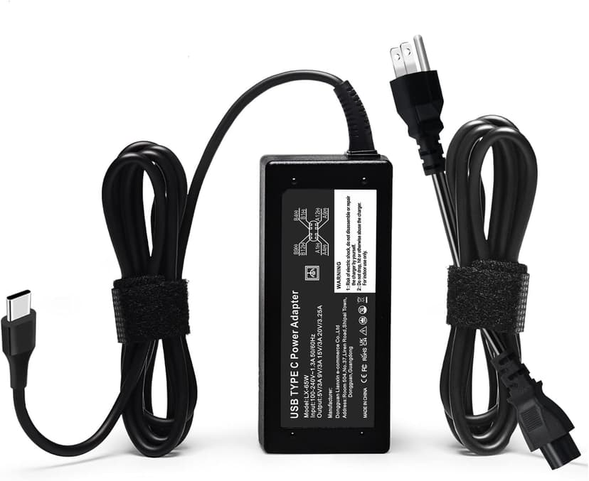 GVKRLXZ Replacement for 65W Dell Laptop Charger USB-C;Compatible with Dell Latitude/Chromebook/XPS 65 Watt USB Type C AC Power Adapter Cord