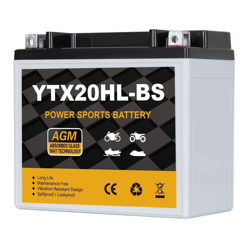 Daakmax YTX20HL-BS Motorcycle Battery 12V 18Ah 310CCA, Maintenance Free Sealed AGM Powersport Battery, Replacement for ATV UTV Scooter, YTX20HL BS / ETX20L / GTX20HL-BS