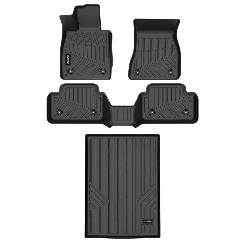 HAFIDI Floor Mats & Cargo Liner Set Fit for 2024 2025 2026 BMW 5 Series G60 (530i/530i xd/540i/540i xd) All Weather Protection TPE Anti-Slip Automotive BMW 5 Floor Liners Custom Accessories - Black