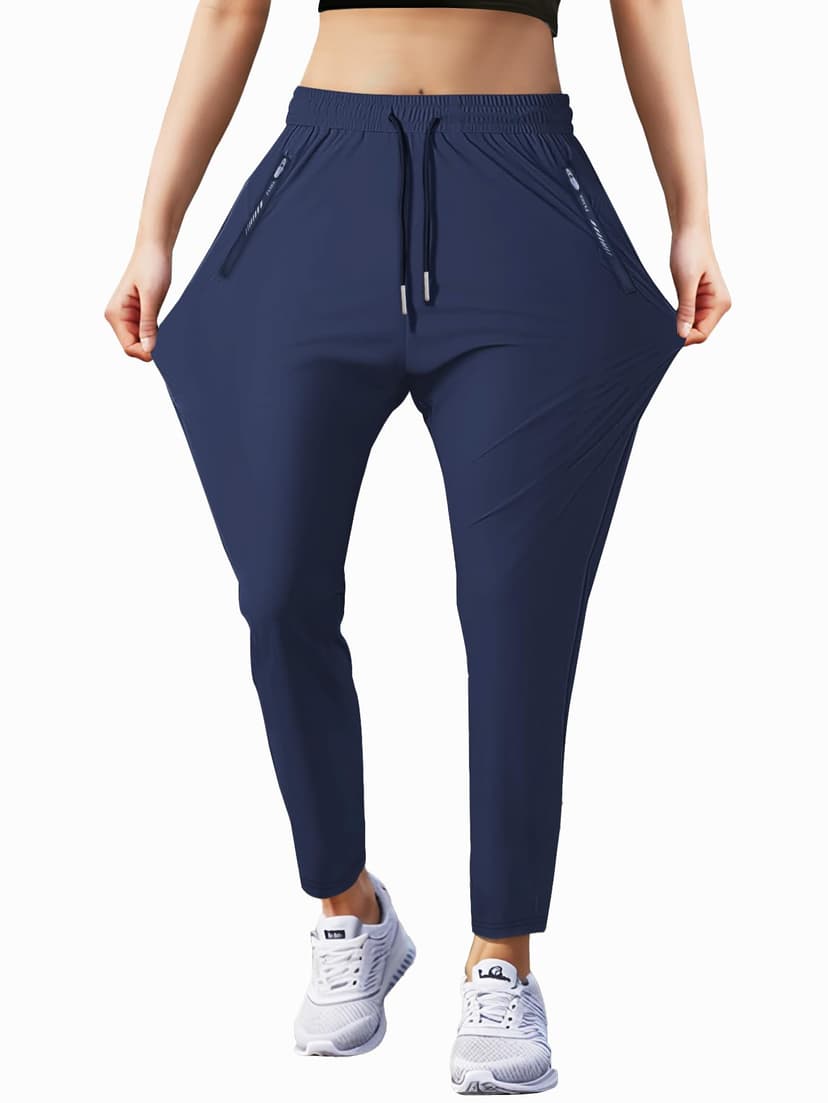 Hidkat Women's Outdoor Hiking Pants Lightweight Breathable Quick Dry Stretchy Running Athletic Pants with Zipper Pocket