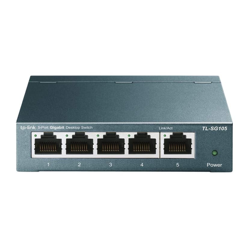 TP-Link TL-SG105, 5 Port Gigabit Unmanaged Ethernet Switch, Network Hub, Ethernet Splitter, Plug & Play, Fanless Metal Design, Shielded Ports, Traffic Optimization