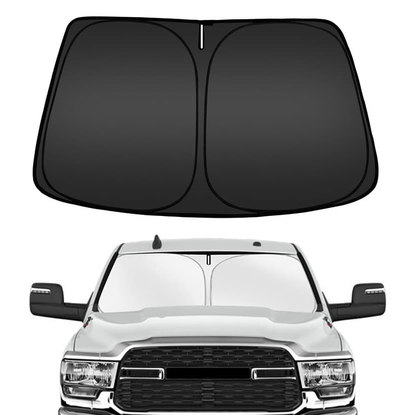 ARISMOTOR Windshield Sun Shade for Dodge RAM 2500 3500 2010-2025 2026, Custom Fit Foldable Front Window Sunshade Sun Visor Protector, Block UV Rays Keep Your Car Cooler