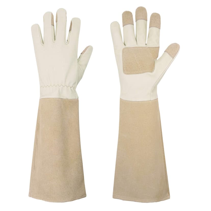 HANDLANDY Pruning Gloves Long for Men & Women, Pigskin Leather Rose Gardening Gloves- Breathable & Durability Gauntlet Glove