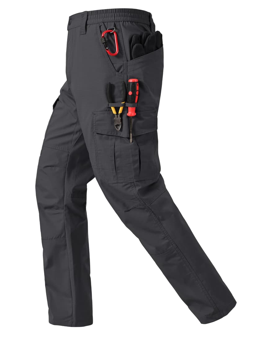 CNBQDD Mens Work Pants Ripstop Waterproof Cargo Pants for Men with 7 Pockets Tactical Hiking Pants