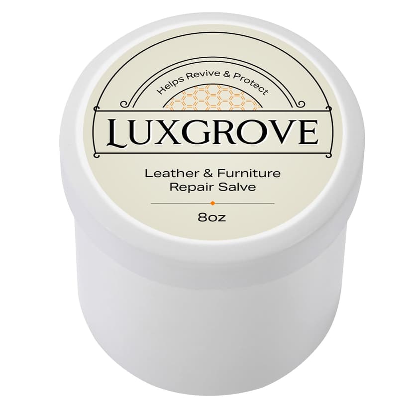 LUXGROVE® Leather & Furniture Repair Salve- Polisher, Leather Cleaner and Conditioner for Furniture - UV Protectants Help Prevent Cracking or Fading, for Car Seat, Couch, Shoe, Purse, Boot - 8oz