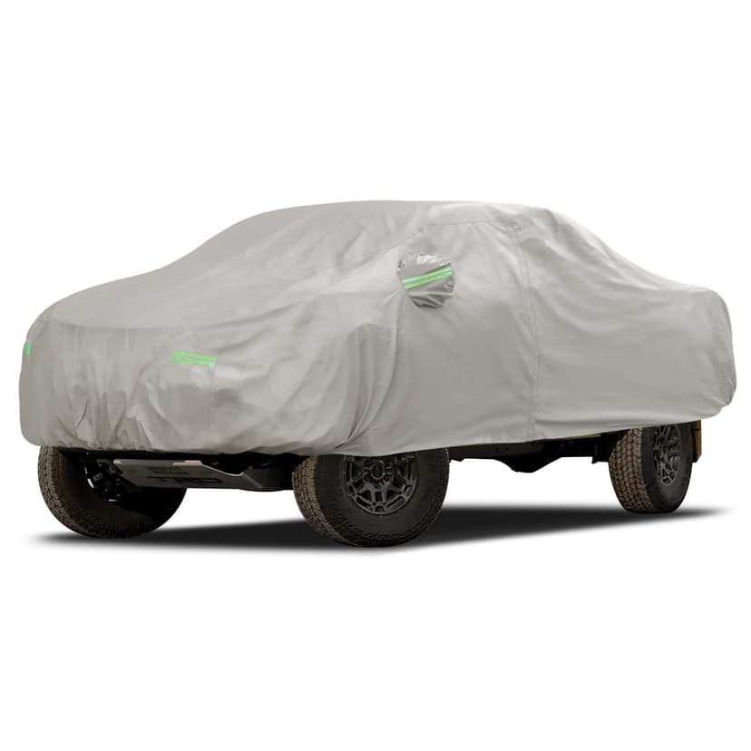 Migaven 6 Layers Car Cover Custom Fit for Toyota Tacoma 2005-2025, Waterproof Full Exterior Cover Rain Sun Protection with Door Zipper, Khaki