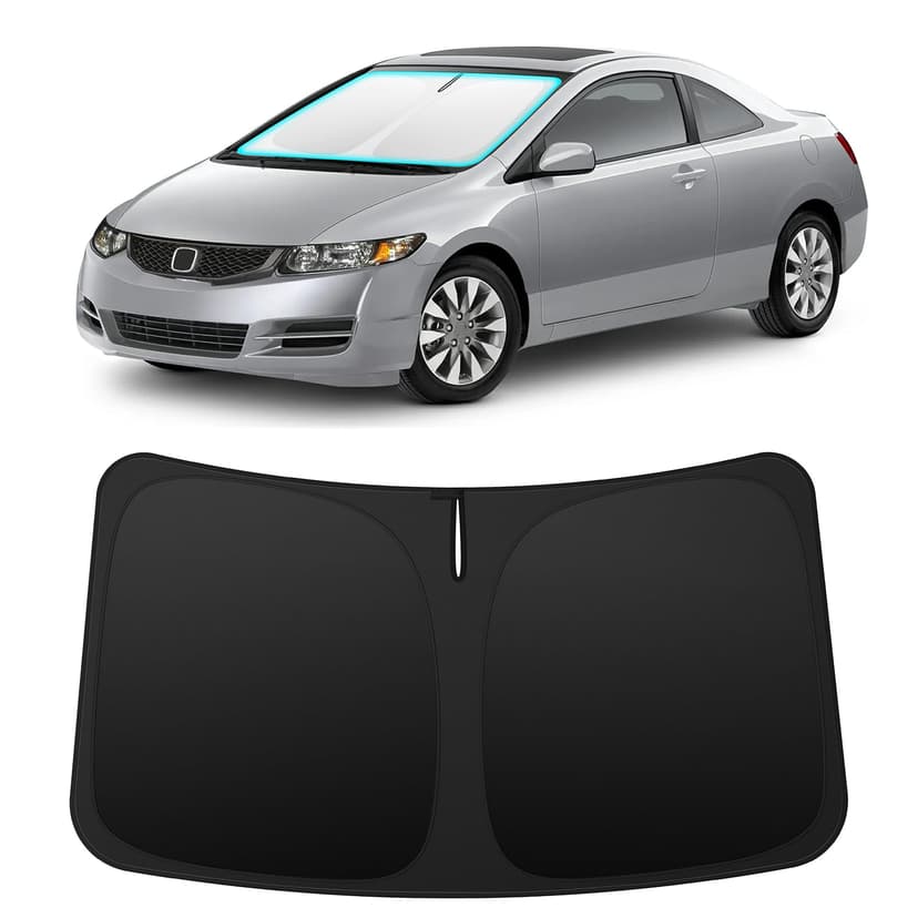 INSAUTO Custom Fit Windshield Sun Shade for Honda Civic 2006-2011 | Foldable Front Window Sunshade Car Accessories, UV & Heat Reflector, Keeps Interior Cool, Includes Storage Bag
