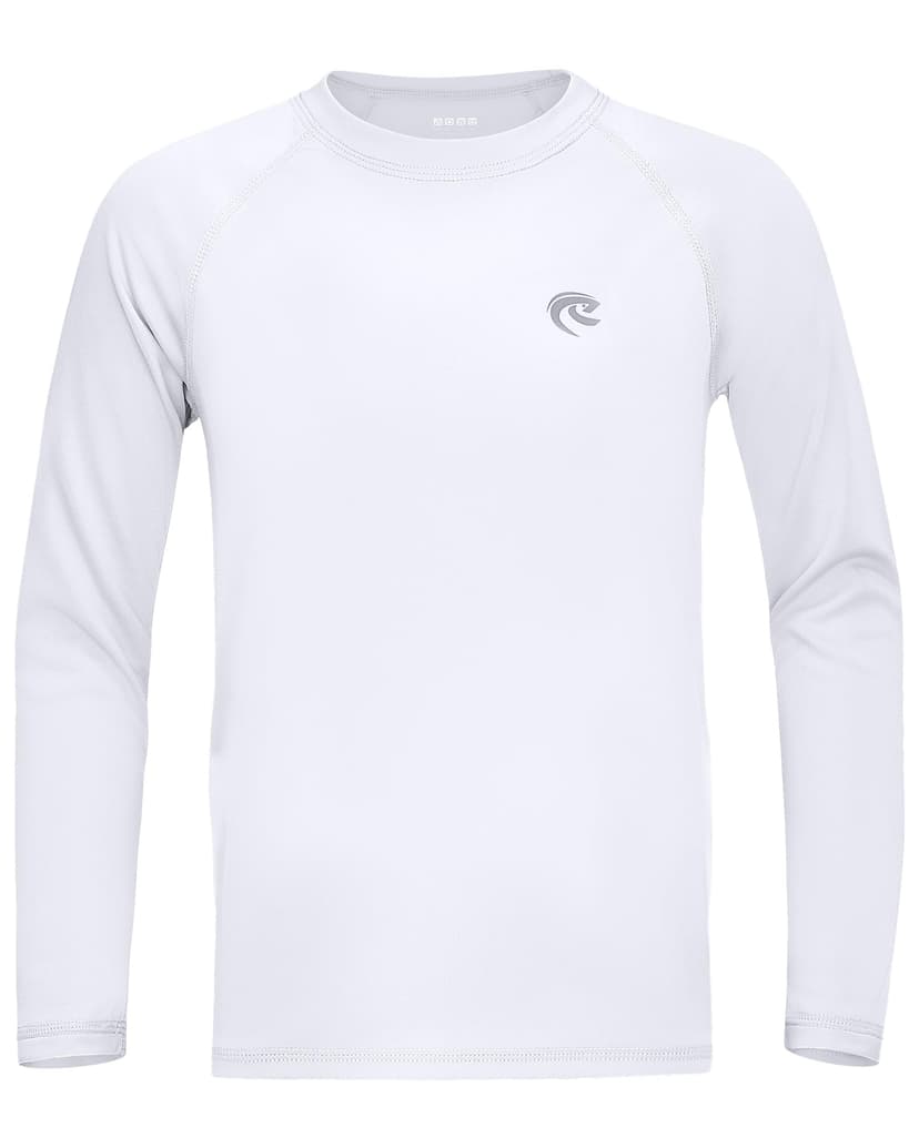 Boys UPF 50+ Swim Shirt Long Sleeve, 1 or 2 Pack UV Sun Protection Rash Guard, Youth Kids SPF Water Shirts for Beach Surf