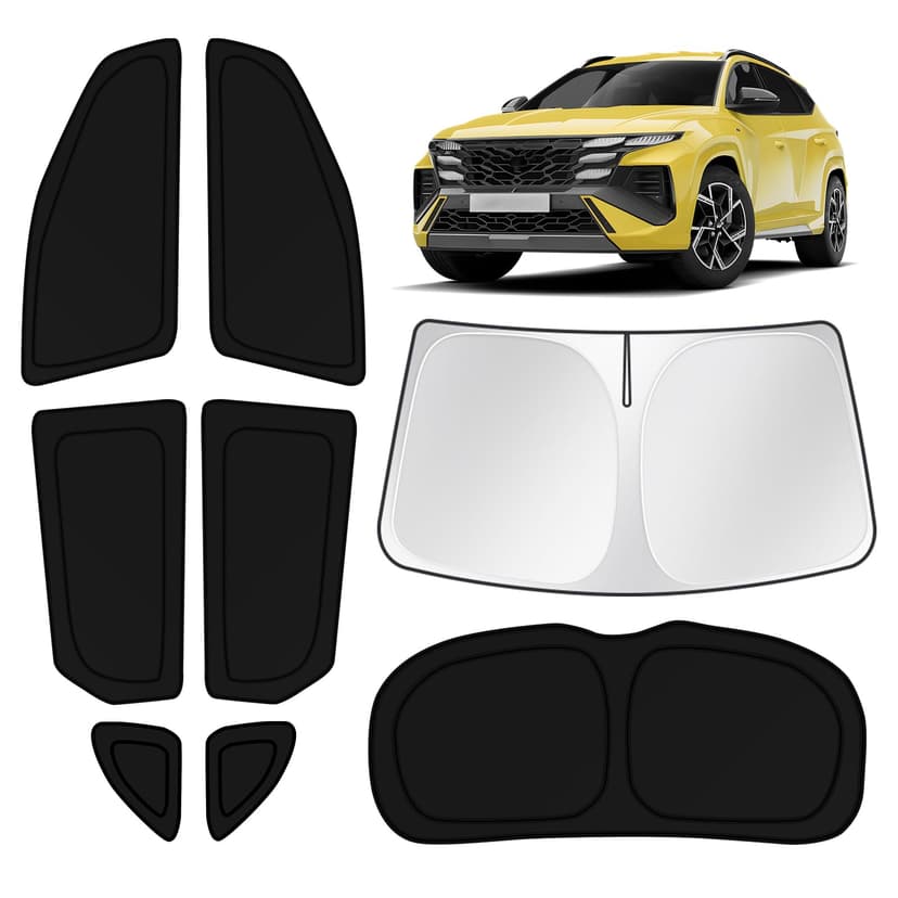 KUST Car Window Shades for Hyundai Tucson 2016-2020 2021 Windshield Sun Shade Side Window Cover UV Block Privacy Protection Accessories for Camping Blackout Rear Back Full Set 8PCS