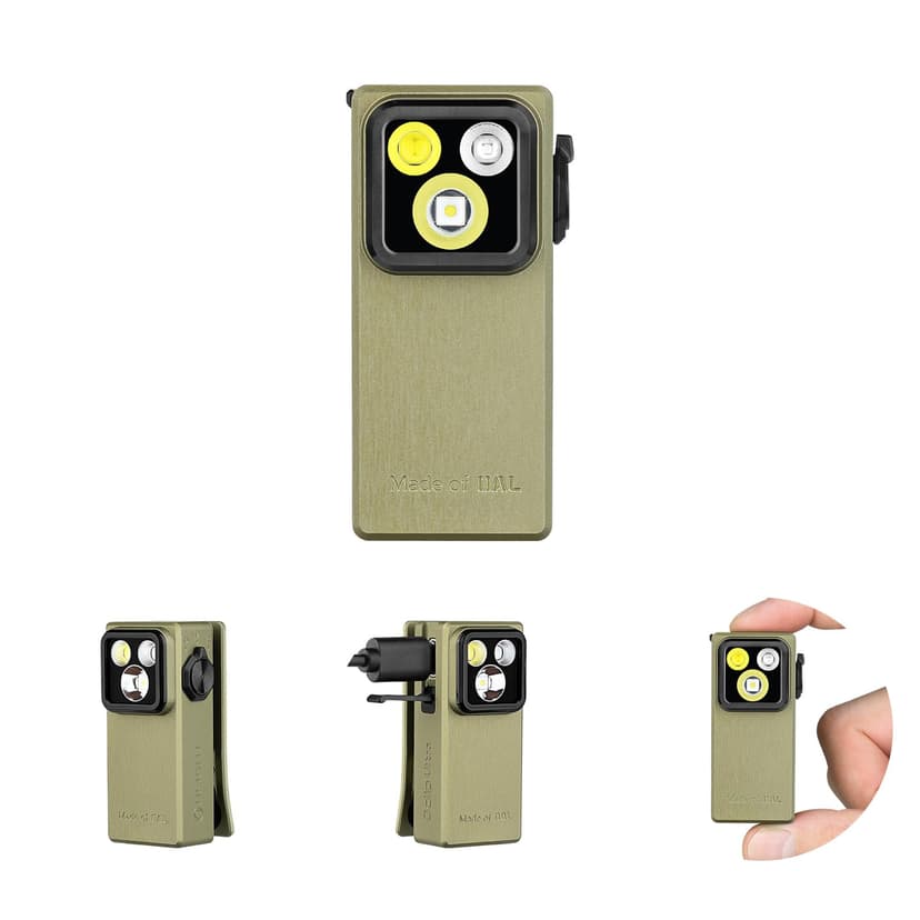 OLIGHT Oclip Ultra Rechargeable EDC Flashlight, UV Light, Olive Green | OAL Body, 530 Lumens, Floodlight, Spotlight, Magnetic Clip, Maintenance, Inspection, Work, Outdoor Use