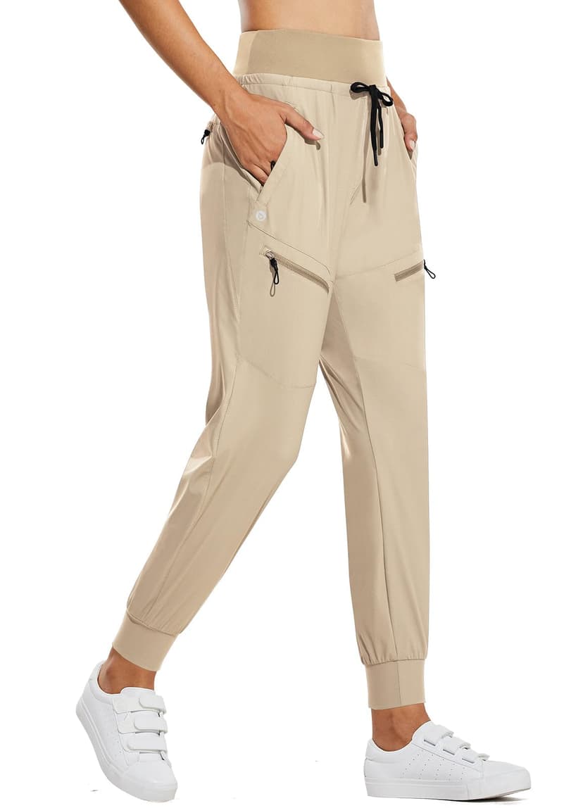 baleaf Womens Lightweight Hiking Pants Water Resistant Quick Dry Joggers with 5 Zipper Pockets UPF 50+ for Travel Hiking