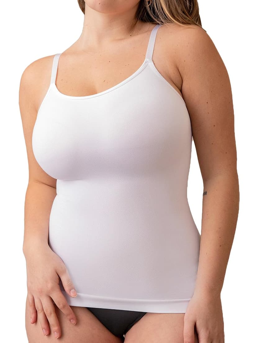 SHAPERMINT Scoop Neck Smoothing Cami, Shapewear Tank Top for Women | Scoop neck shaping cami with gentle 360° tummy, back and side smoothing, adjustable straps and seamless everyday layering.