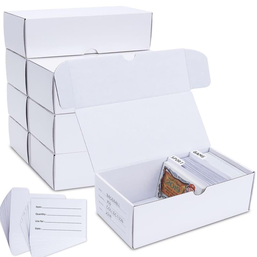 Leyzan Trading-Card Storage Box, 8-Pack • 400 Count Corrugated Cardboard Storage Box with dividers & labels for TCG/Magic/Mtg storage and Collection, 7 INCH Horizontal