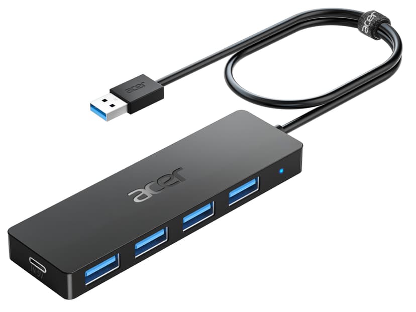 Acer USB Hub 4 Ports, Multiple USB 3.0 Hub, USBA Splitter for Laptop/PC 2FT | Type C Power Port, Extender for 4*USB A Port -Mouse, Keyboard, Flash Drive, U Disk, Printer Compatible with Desktop and Mo
