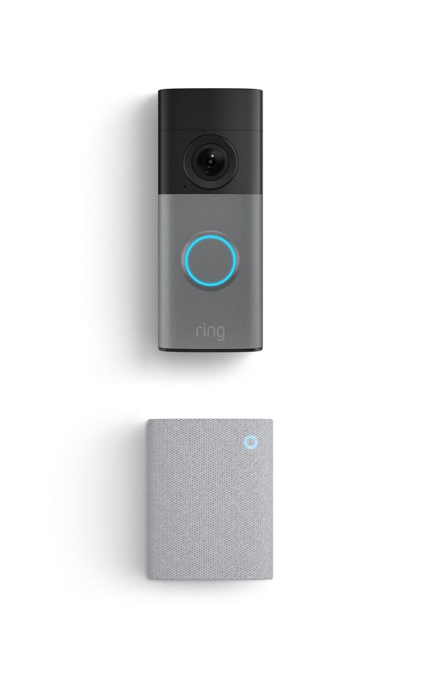 Ring Wired Doorbell (newest model), Speckled Gray with Chime (newest model), White