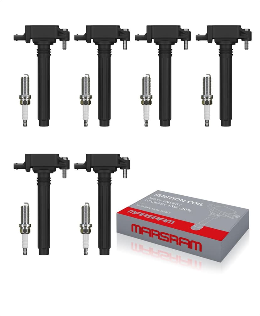 Marsram Ignition Coil Pack UF648 Spark Plug for Dodge 2011-2020 Charger 3.6 | Double Iridium for Chrysler, Ram, Jeep 2011-2020 Grand Caravan, 2011-2015 Town & Country Journey Durango Challenger 3.6L 6