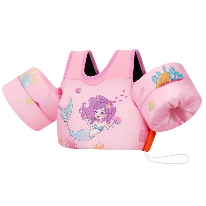MoKo Toddler Swim Vest for Kids 13-30/20-50/22-66lbs, Swim Arm Floaties Cartoon Swimming Water Wings Pool Float Vests Sleeves Shoulder Straps Arm Band for Children Learn to Swim