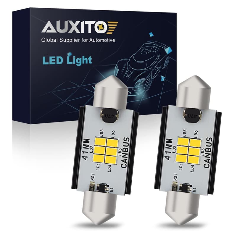 AUXITO 578 LED Bulbs Canbus Error Free 211-2 212-2 41MM 42MM Festoon LED Bulbs for Dome Light Interior Car License Plate Map Door Courtesy Marker Lights, Xenon White