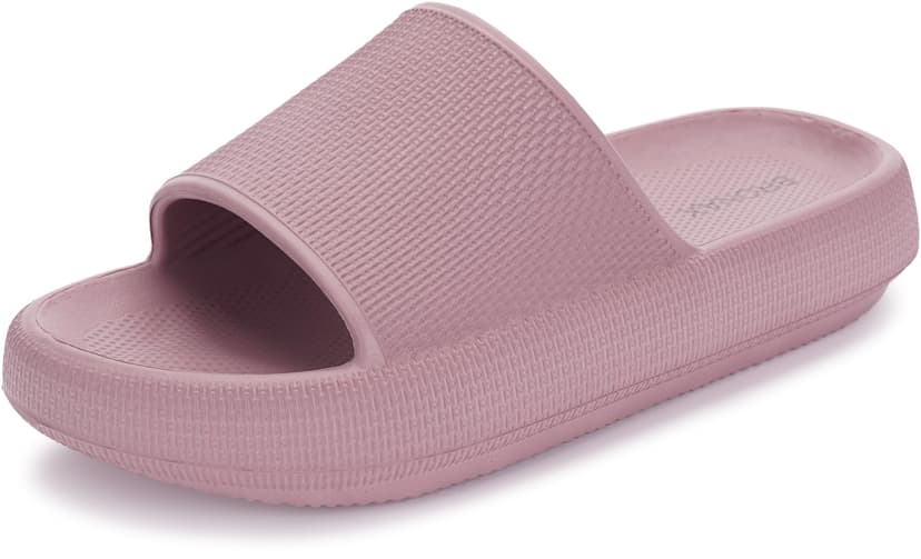 BRONAX Cushioned Thick Sole Pillow Slippers for Women and Men Y10 | Cloud-Like Soft Sole, Foot Pain Relief, EVA Platform Sole, Indoor Outdoor Slides, Waterproof Shower Ready, Quick-Drying