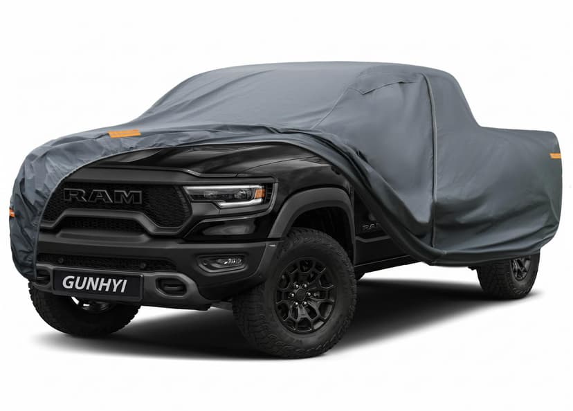 GUNHYI Large Truck Cover Waterproof All Weather. See Truck Size Chart | 16 Layers Heavy Duty Pickup Truck Cover for F-250 F-350, RAM 2500 3500, Silverado 1500 2500 3500 etc. Length up to 261 inch.