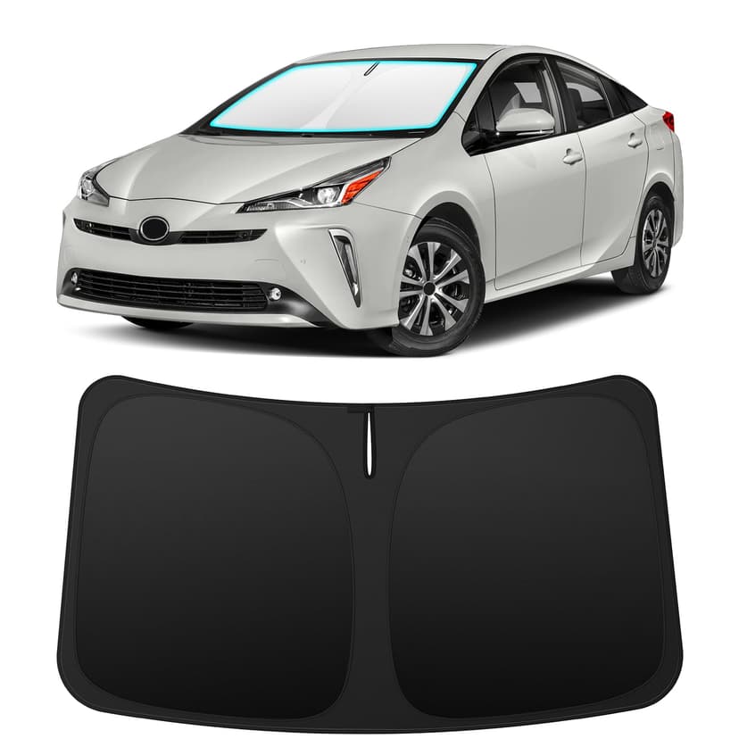 INSAUTO Custom Fit Windshield Sun Shade for Toyota Prius 2010-2015 | Foldable Front Window Sunshade Car Accessories, UV & Heat Reflector, Keeps Interior Cool, Includes Storage Bag