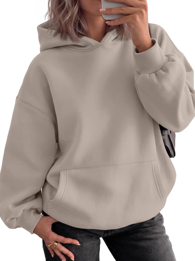 LILLUSORY Womens Oversized Hoodie Microfleece Lined Sweatshirt | Fall Winter Lightweight Soft Cozy Drop Shoulder Pullover with Pocket Travel Oufit