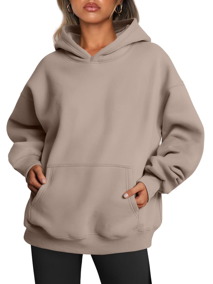 Trendy Queen Womens Hoodies Oversized Sweatshirt | Cozy Fleece Sweaters, Basic Pullover Shirts, Large Kangaroo Pocket, Seamless Daily Outfit Match