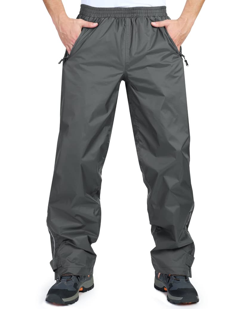 33,000ft Men's Rain Pants, Waterproof Rain Over Pants, Windproof Outdoor Pants for Hiking, Fishing